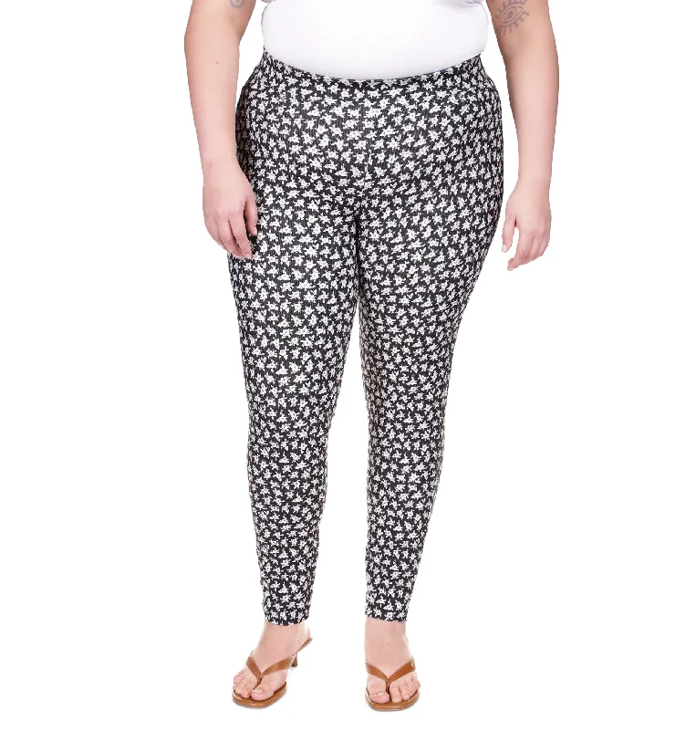 MICHAEL KORS Womens Textured Floral High Waist Leggings Plus Comfortable Athletic Tights MICHAEL KORS Womens Textured Floral High Waist Leggings Plus Comfortable Athletic Tights