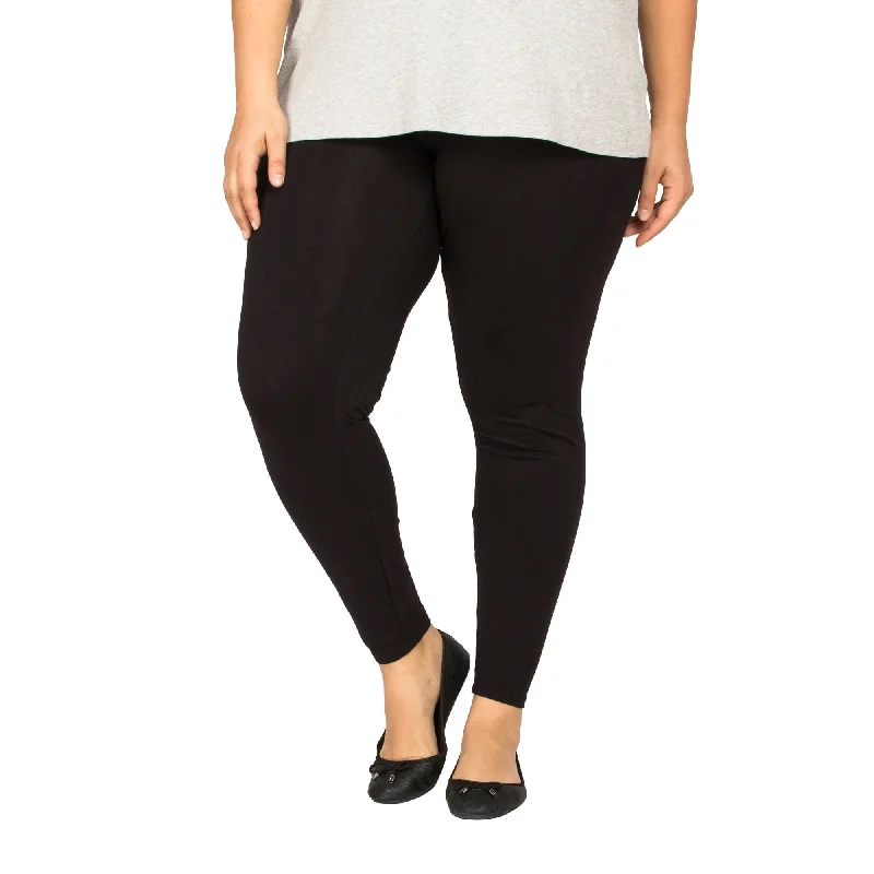 mySTYLE Women's Plus Leggings with Non-Slip Waistband, Black Trendy Patterned Leggings mySTYLE Women's Plus Leggings with Non-Slip Waistband, Black Trendy Patterned Leggings