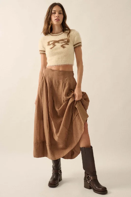 Poetry in Motion Pleated Jacquard Midi Skirt