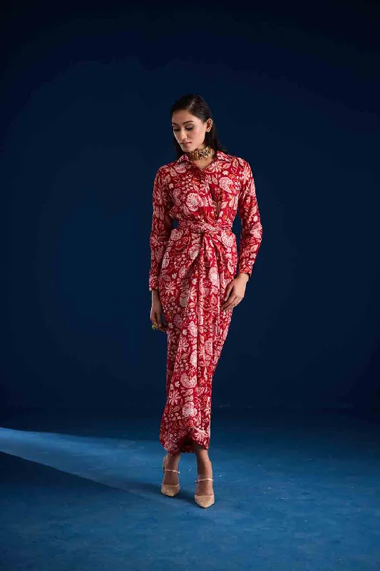 Rosela draped skirt set chiffon skirt delicate