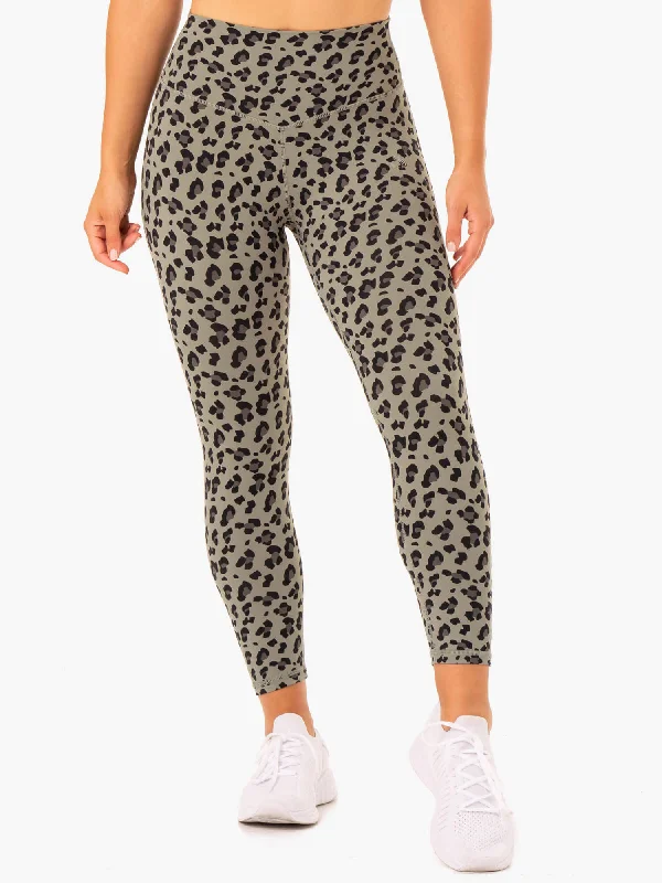 Ryderwear | Hybrid Full Length Leggings - Khaki Leopard Comfortable Tummy Shaping Leggings Ryderwear | Hybrid Full Length Leggings - Khaki Leopard Comfortable Tummy Shaping Leggings