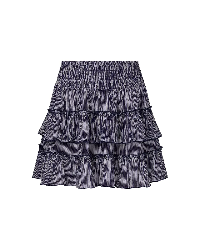 Smocked Ruffle Mini Skirt