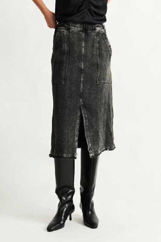 Twill Faded Black Work Skirt