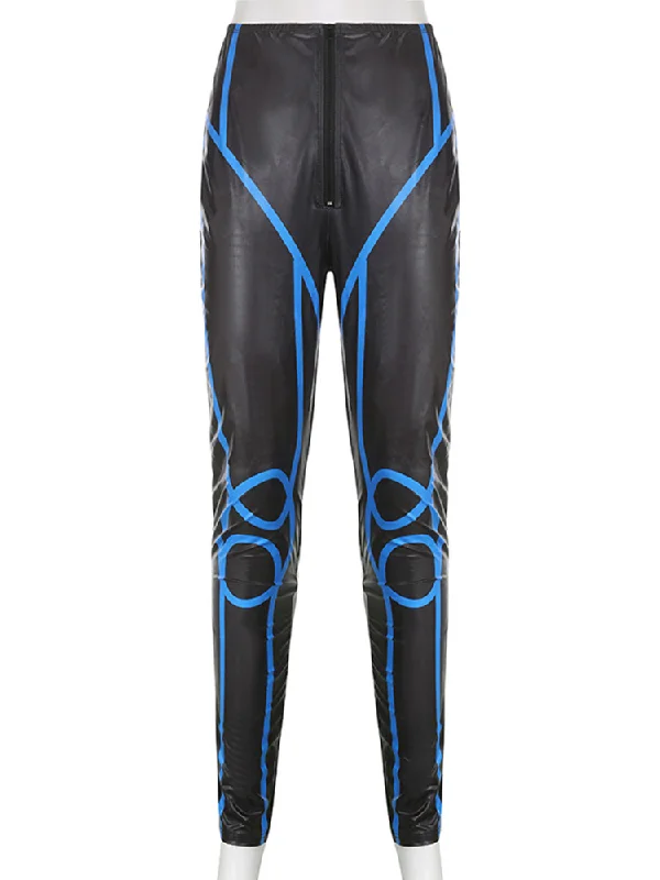 Women Fashion Abstract Print Contrast Color High Waist Leggings Trendy Colorblock Print Leggings Women Fashion Abstract Print Contrast Color High Waist Leggings Trendy Colorblock Print Leggings