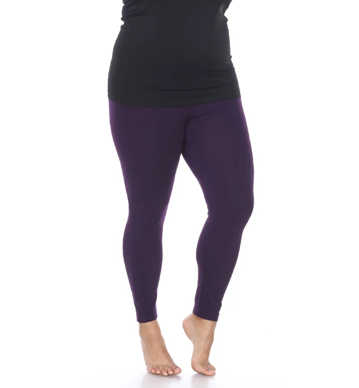 Women's Plus Size Super-Stretch Solid Leggings Cozy Workout Performance Leggings