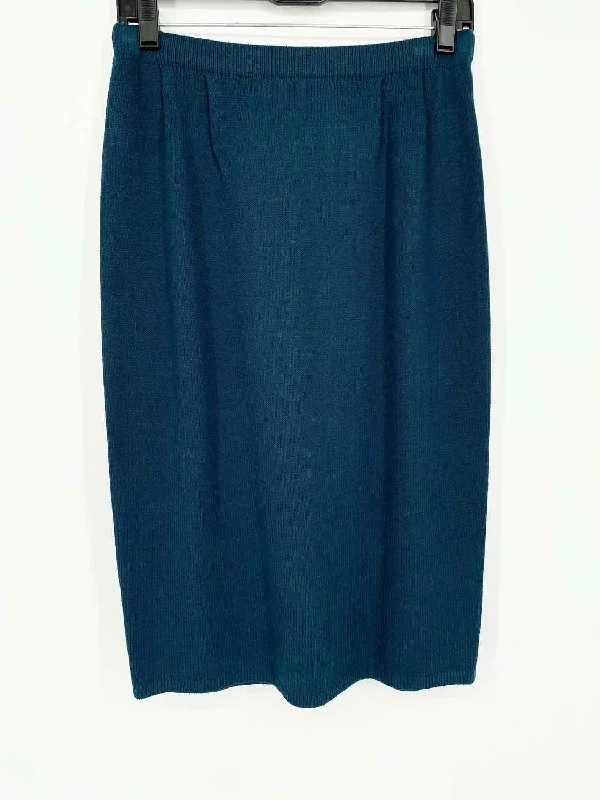 ST. JOHN vintage Women's Teal midi Santana Knit Size 6 Skirt wool skirt thick