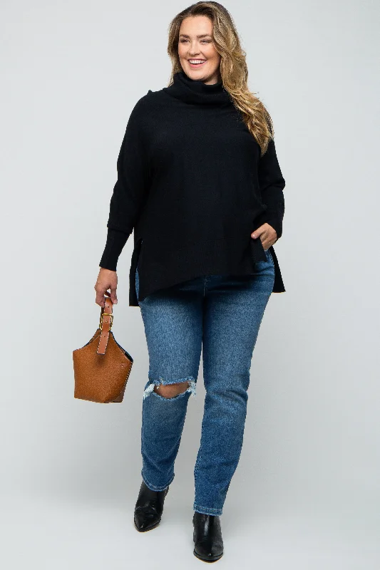 Blue Distressed Knee Skinny Maternity Plus Jeans