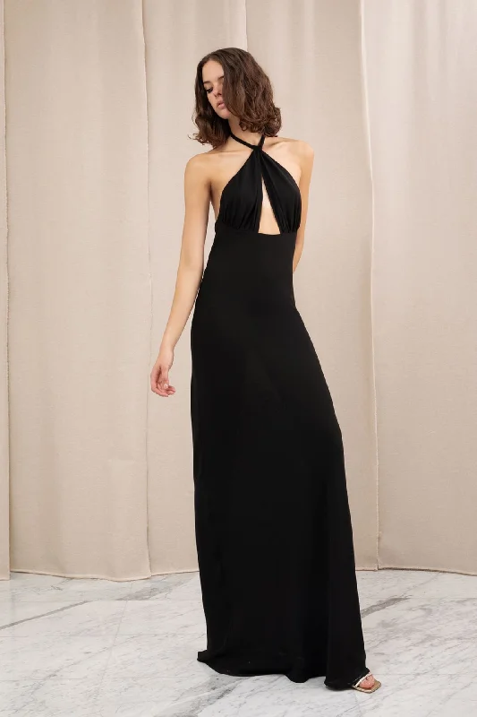 Halter neck georgette dress