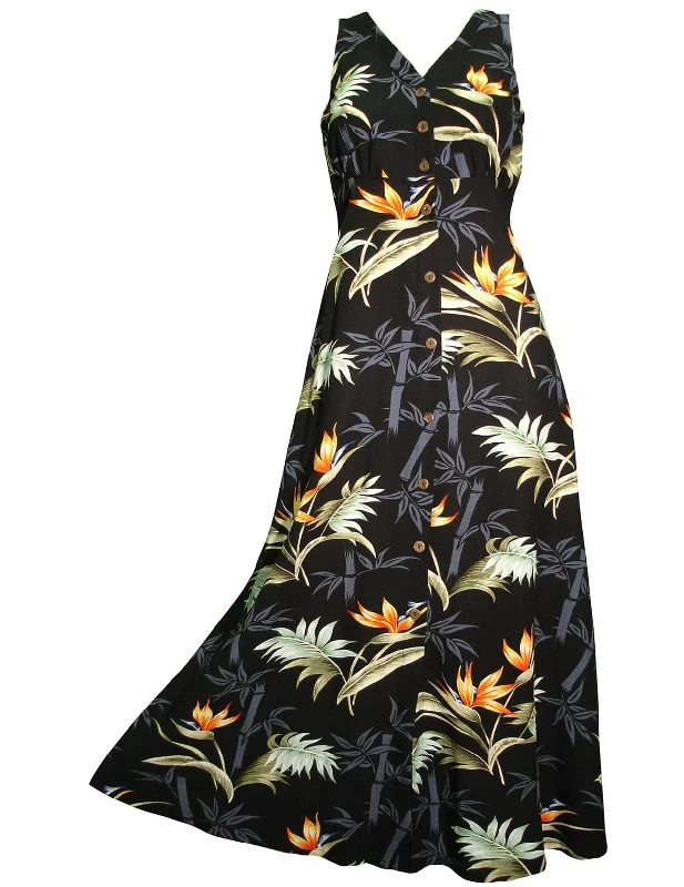 Long Black Cocktail Dress Bamboo Paradise