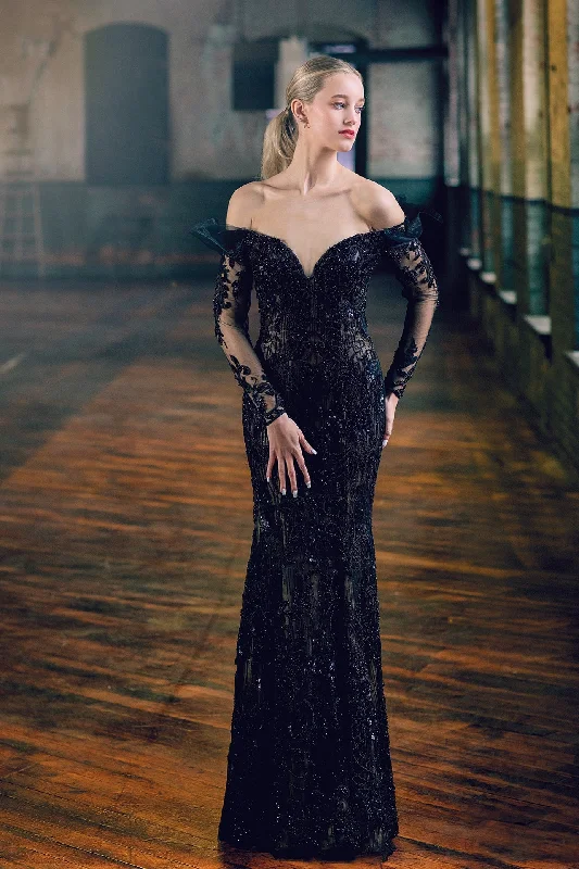 Fitted through hips fully beaded dress
