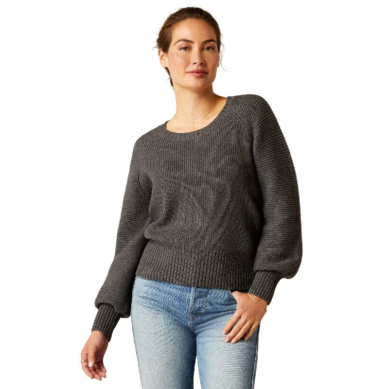 Ariat Ladies Malvern Knitted Charcoal Grey Sweater 10052106