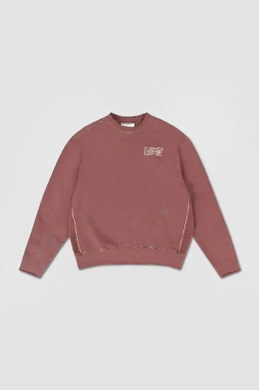 Cut Off Crew Sweater - Burgundy Unisex