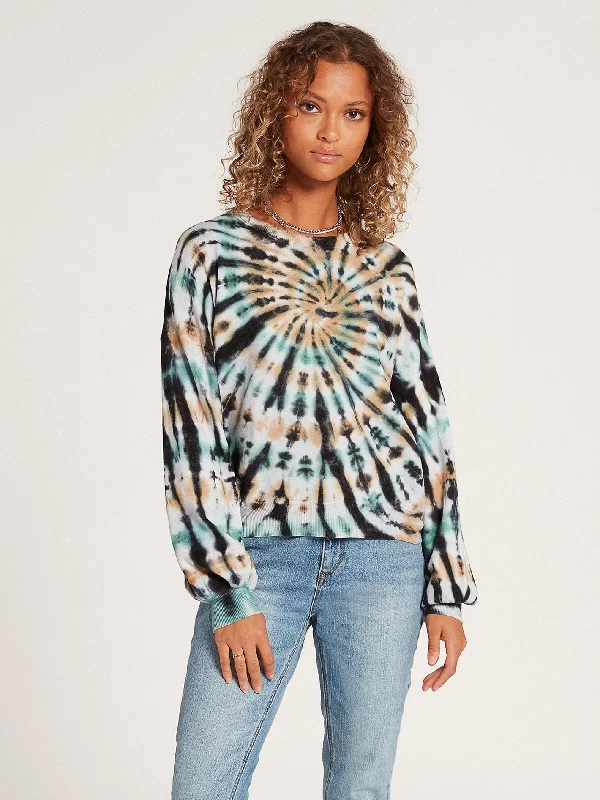 Dye Tying Crew Neck Sweater - Multi