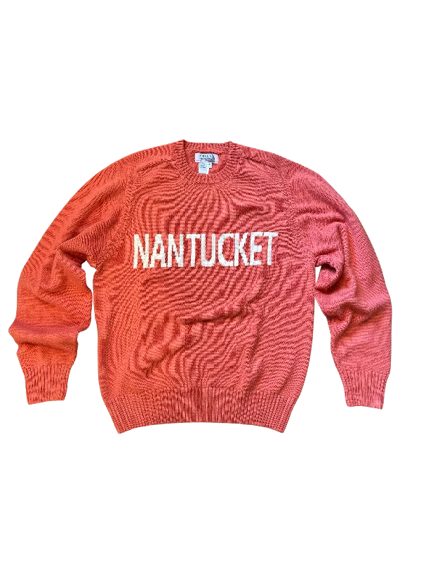 Ladies Crewneck Sweater Nantucket Red w/ Nantucket