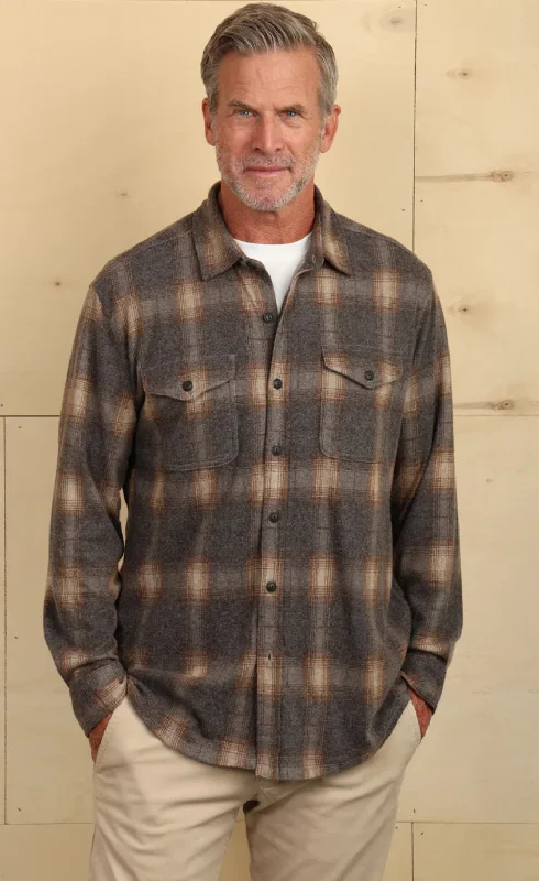 Tru Grit Mojave Plaid Sweater-Knit Shirt