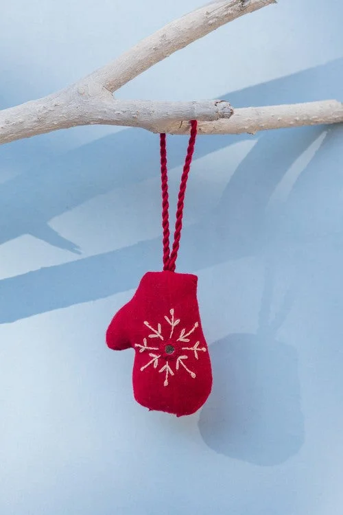 Okhai 'Sweater Weather' Hand Embroidered Christmas Ornament