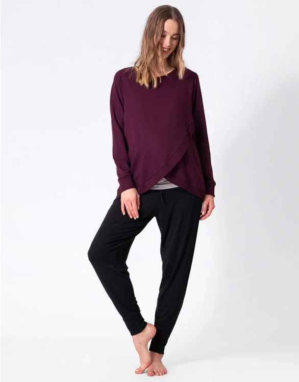 Seraphine Maternity & Nursing Sweater Sybil Burgundy