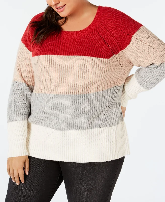 Lucky Brand Colorblock Pointelle Detail Sweater