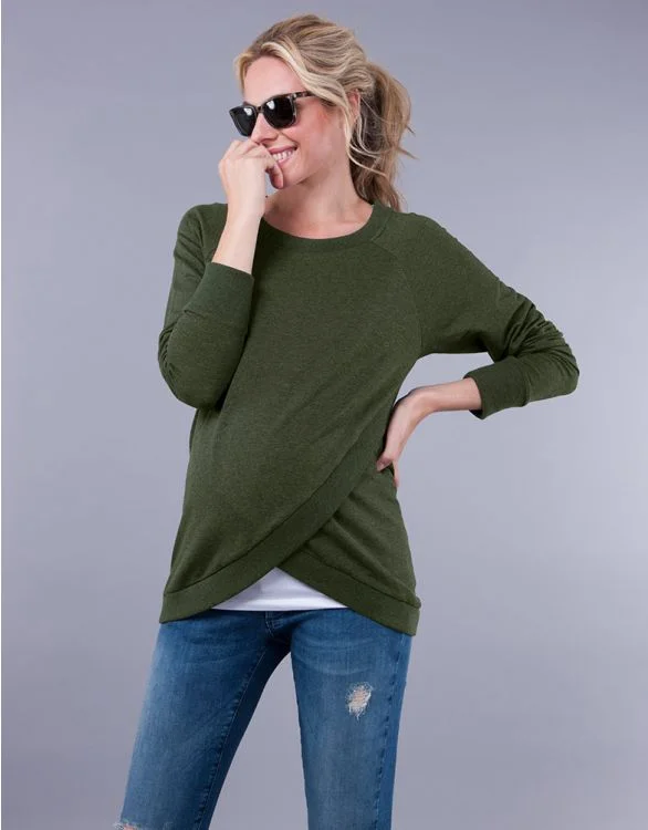 Seraphine Maternity & Nursing Sweater Sybil Olive