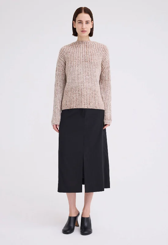 Burton Cashmere Sweater - Attica Brown Speck Oversized Loose Flowy