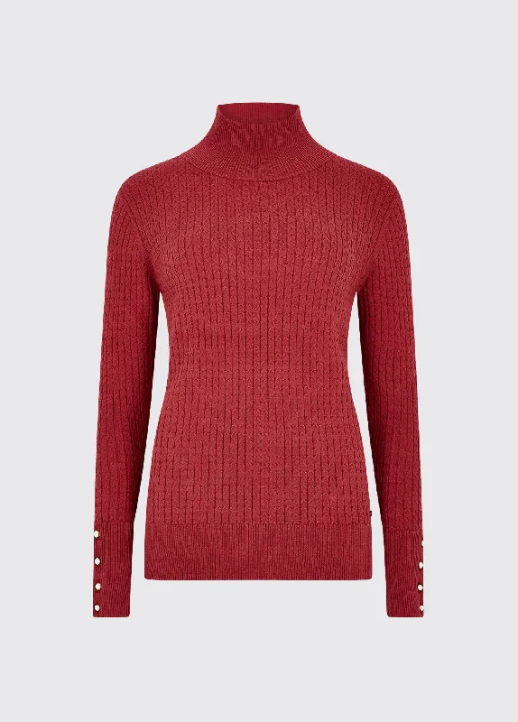 Brennan Knitted Sweater - Ruby Graphic Sweater Embroidered Appliqued