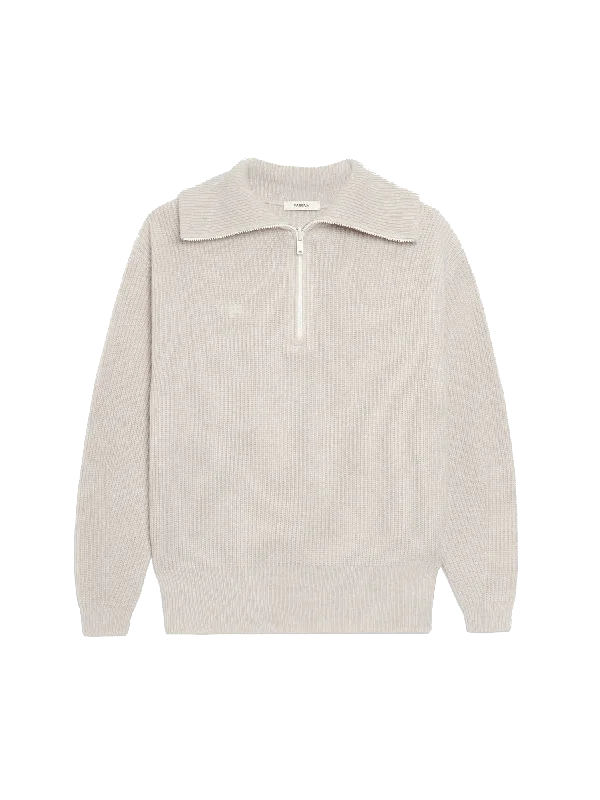 Womens Recycled Cashmere Half Zip Sweater—oatmeal Long Sweater Short Sweater Cropped Sweater Womens Recycled Cashmere Half Zip Sweater—oatmeal Long Sweater Short Sweater Cropped Sweater