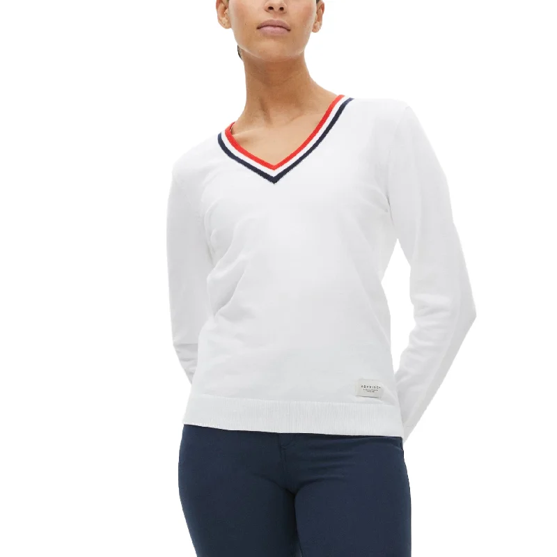 Rohnisch Women's Adele Knitted Golf Sweater - White Stretchy Elastic Breathable