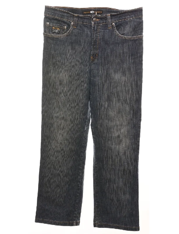 Stonewash Straight-Fit Jeans - W33 L32 Comfortable Stretch Denim Jeans
