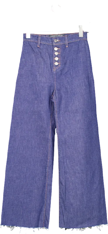 Veronica Beard Blue Grant Indigo Wide Leg Raw Hem Jeans W23 Stylish Plus Size Denim Jeans Veronica Beard Blue Grant Indigo Wide Leg Raw Hem Jeans W23 Stylish Plus Size Denim Jeans