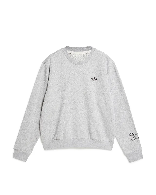 Wales Bonner Crewneck Sweater - White Cotton Fabric Linen Fabric Terry Fabric