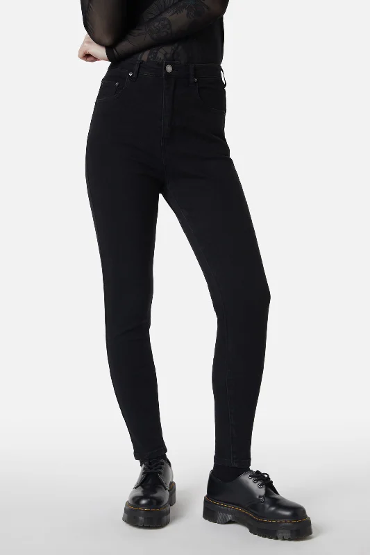 Skinny Danger Jeans Trendy Button-Up High-Waist Jeans